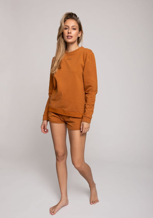 Women sweatshirt organic cotton Burnt ochre - regular