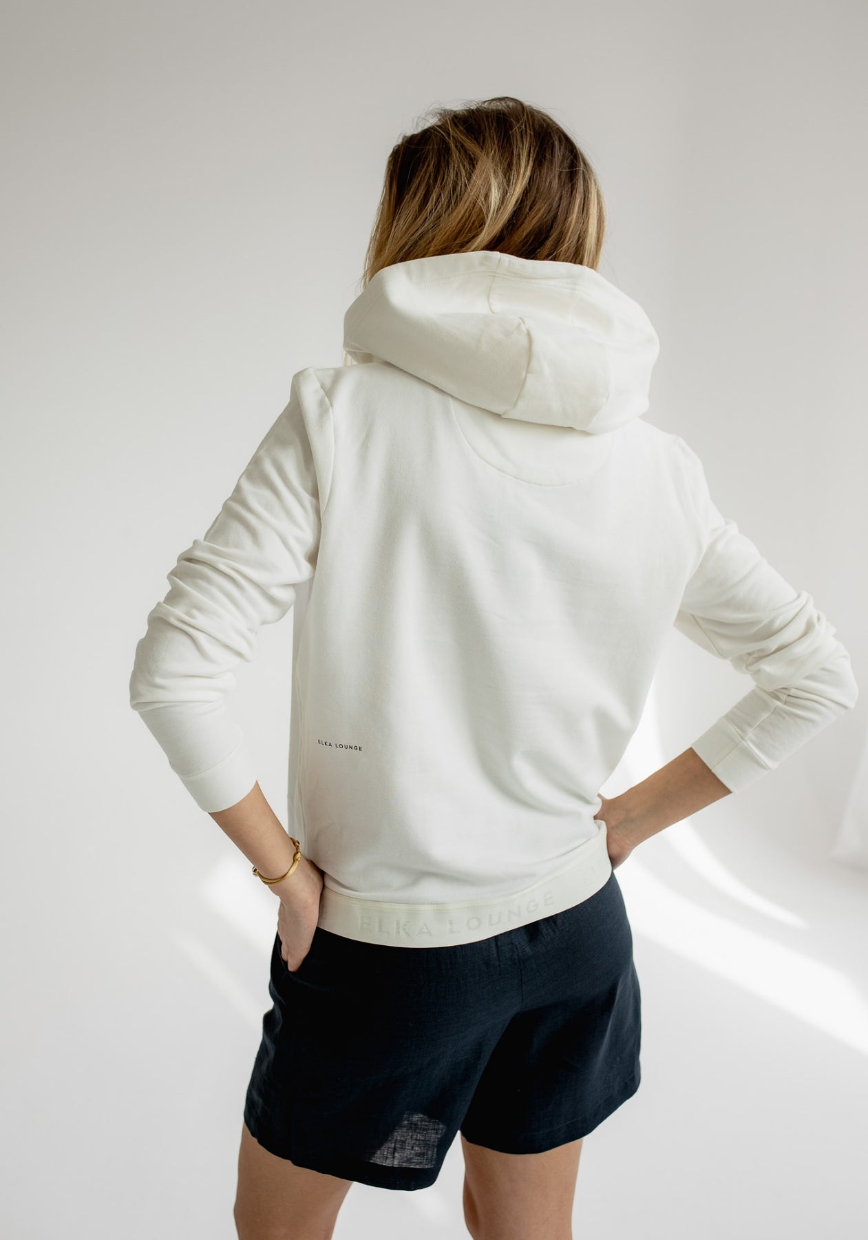 Women hoodie organic cotton Offwhite - regular