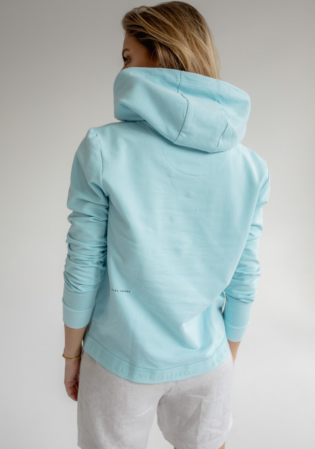 Women hoodie organic cotton Sky blue - regular