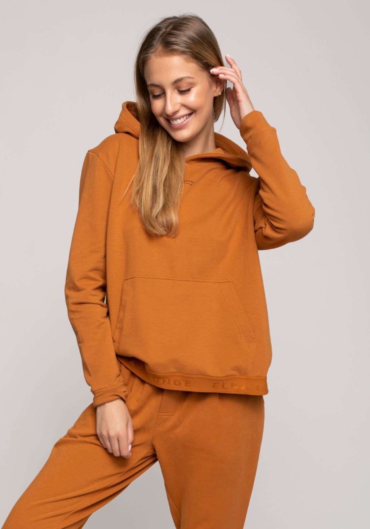 Women hoodie organic cotton Burnt ochre - regular