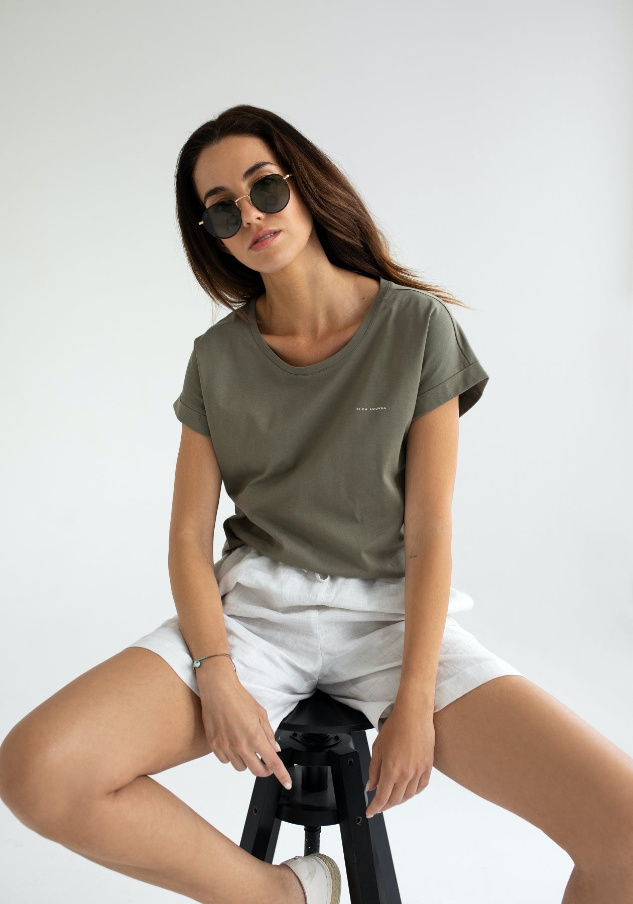 Women koszulka z bawełny organicznej Burnt olive - loose fit