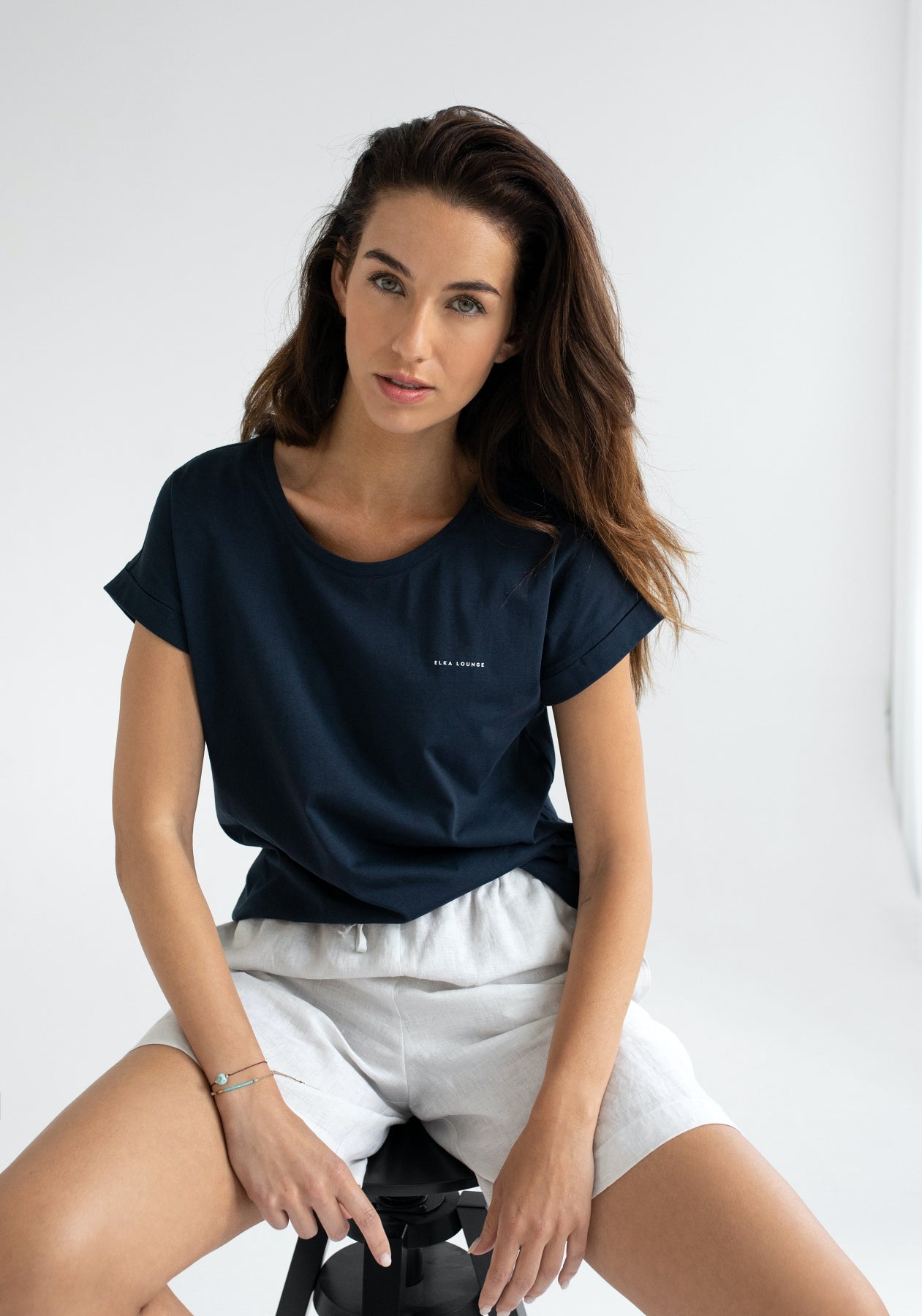 Women koszulka z bawełny organicznej Deep blue - loose fit
