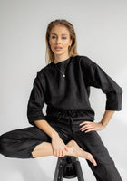 Women's linen top open back - regular fit