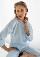 Women's linen top open back - regular fit