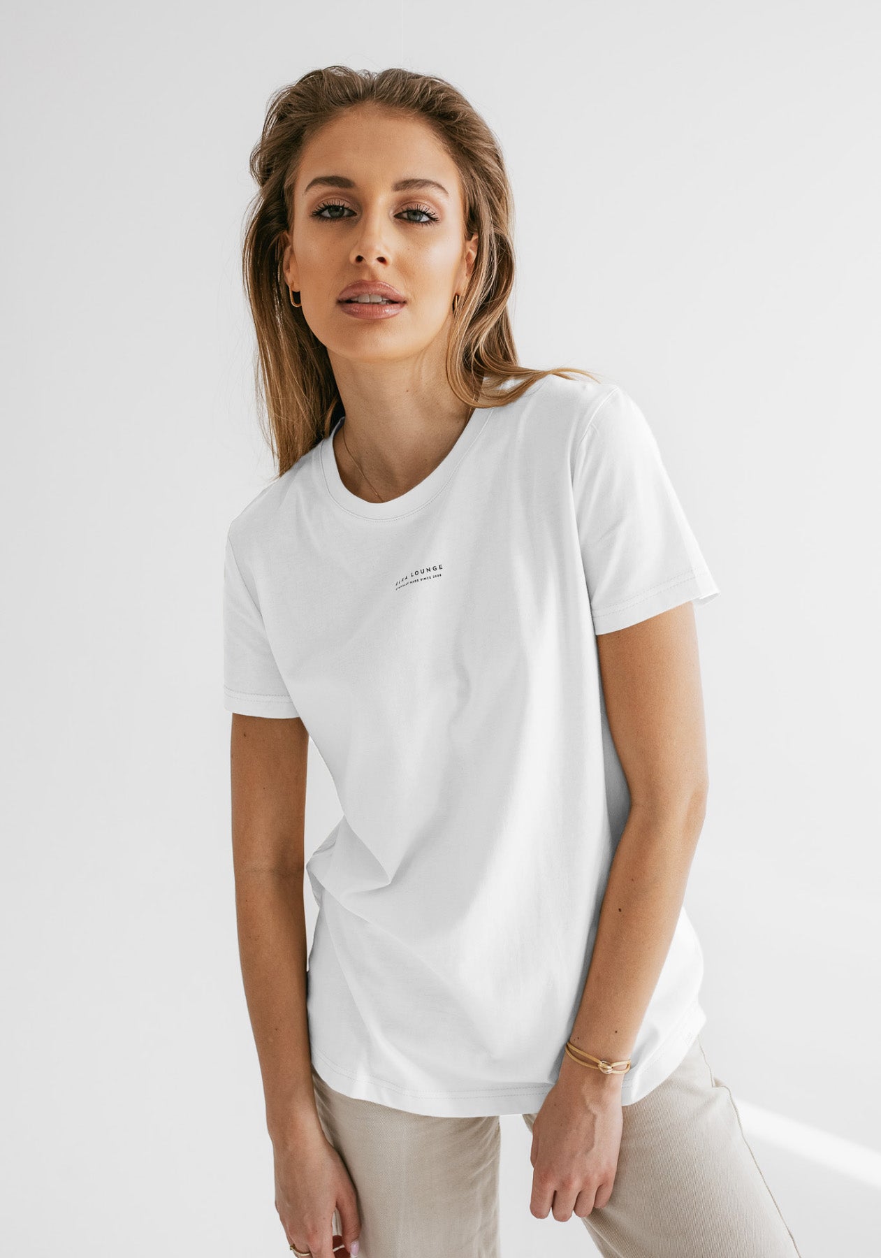 Women koszulka z bawełny organicznej Optical white - ethically made Minimalist - regular