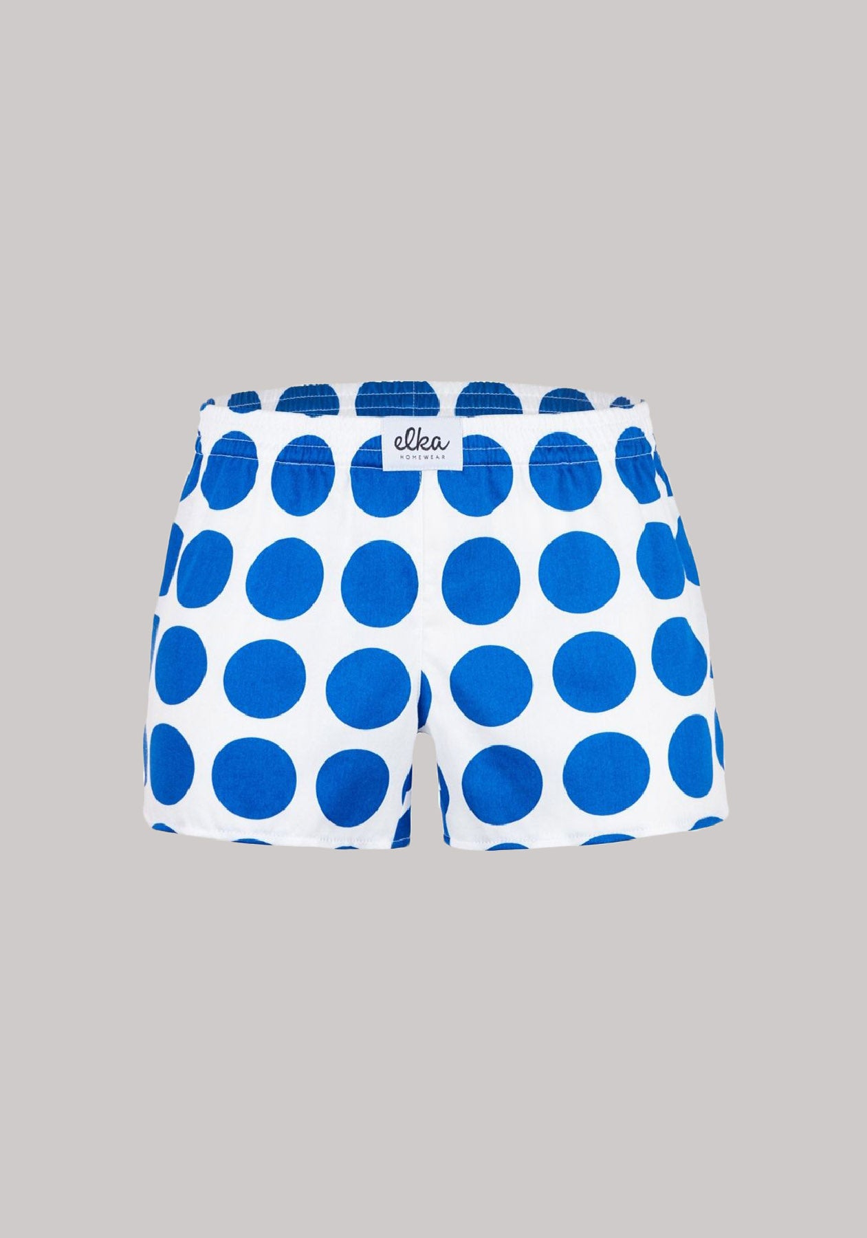 Women's shorts White with blue polka dots