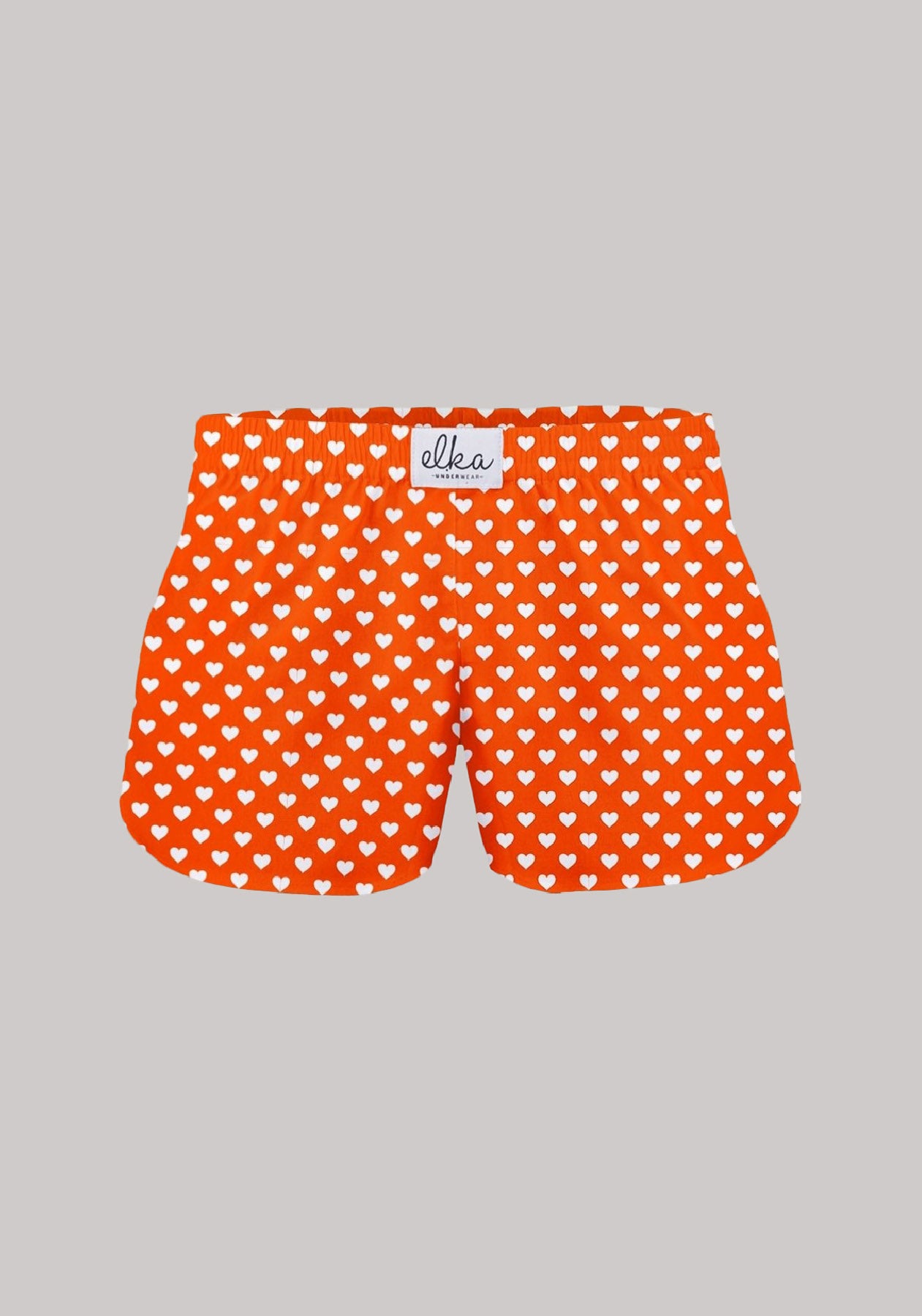 Women's shorts Red-orange with hearts