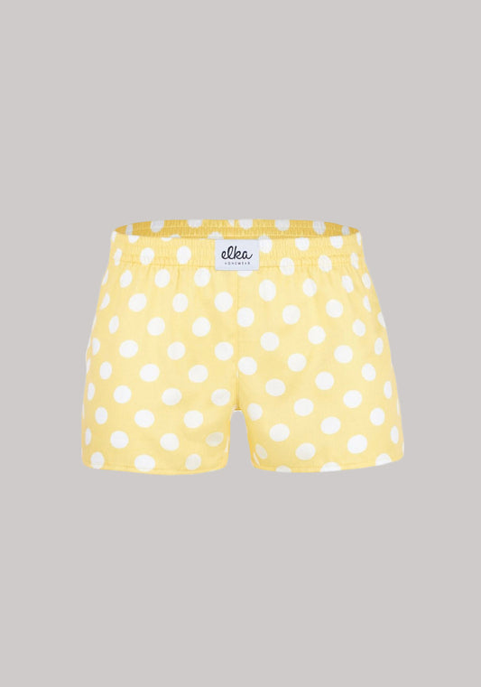 Women's shorts Yellow with big polka dots