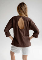Women's organic cotton top open back - regular fit