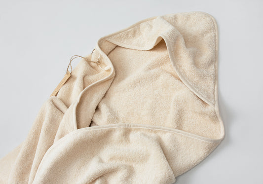 Deco & Home ręcznik dla dziecka bawełna organiczna Natural white 90x90